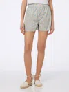 Mc2 Saint Barth Woman Emma & Georgina Print Cotton Shorts Boxy Made With Liberty Fabric In Yellow