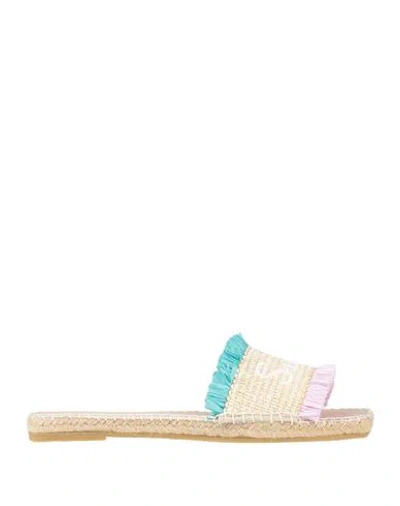 Mc2 Saint Barth Woman Espadrilles Beige Size 6 Straw In Sand