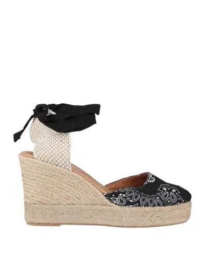 Mc2 Saint Barth Woman Espadrilles Black Size 8 Textile Fibers