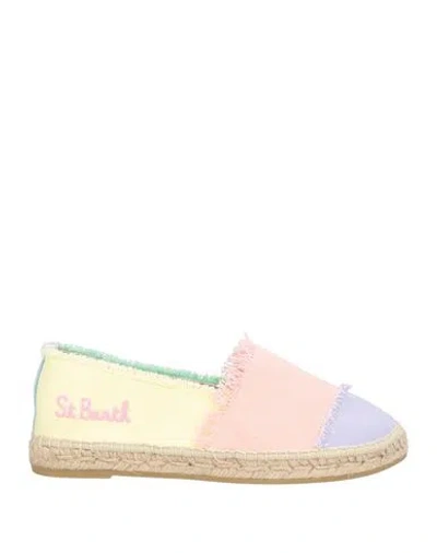 Mc2 Saint Barth Woman Espadrilles Salmon Pink Size 6 Textile Fibers
