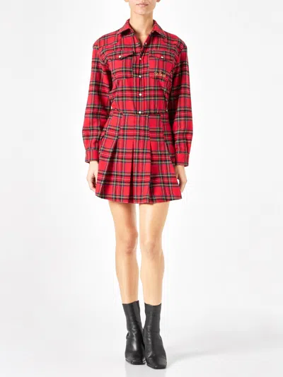 Mc2 Saint Barth Woman Flannel Skirt In Red