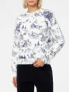 Mc2 Saint Barth Woman Fleece Sweatshirt With Toile De Jouy Print In White