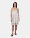 Mc2 Saint Barth Woman Flounced Short Dress - Cotton Sangallo Embry 01 In White