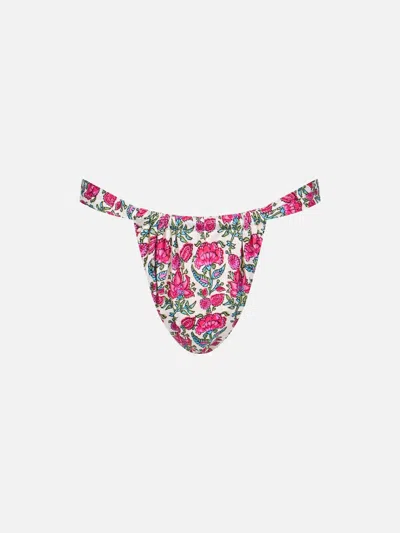 Mc2 Saint Barth Floral-print Bikini Bottoms In Neutrals