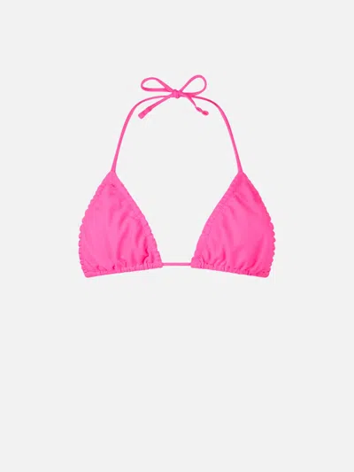 MC2 SAINT BARTH WOMAN FLUO PINK CLASSIC TRIANGLE TOP SWIMSUIT NILLY