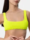 Mc2 Saint Barth Woman Fluo Yellow Classic Crinkle Bralette Naima In Yellow