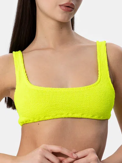 Mc2 Saint Barth Woman Fluo Yellow Classic Crinkle Bralette Naima