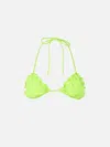 Mc2 Saint Barth Woman Fluo Yellow Triangle Beach Top Sagittarius In Yellow