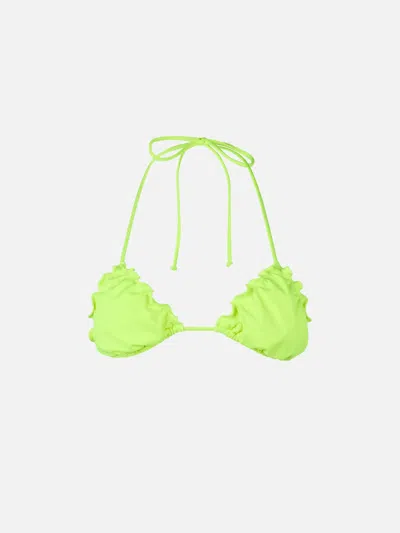 Mc2 Saint Barth Woman Fluo Yellow Triangle Beach Top Sagittarius