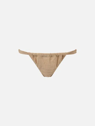 Mc2 Saint Barth Woman Gold Lurex Cheekiest Swim Briefs Noelle In White