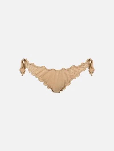 Mc2 Saint Barth Woman Gold Lurex Classic Swim Briefs Moon In White