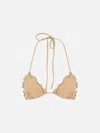 Mc2 Saint Barth Woman Gold Lurex Classic Triangle Beach Top Sagittarius In White