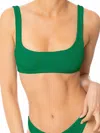 Mc2 Saint Barth Woman Green Crinkle Bralette Top Swimsuit In Green