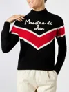 MC2 SAINT BARTH WOMAN HALF-TURTLENECK SWEATER WITH MAESTRA DI CHIC EMBROIDERY