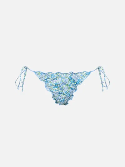 Mc2 Saint Barth Woman Joanna Luise Cheeky Swim Briefs Miami Made With Liberty Fabric In White