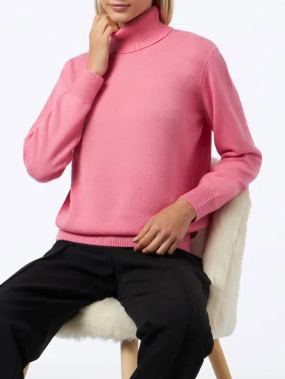 Mc2 Saint Barth Woman Knitted Pink Turtleneck Sweater