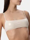 Mc2 Saint Barth Woman Lamina Gold Bralette Beach Top Sadie In White