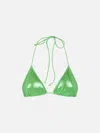 Mc2 Saint Barth Woman Lamina Green Triangle Top Swimsuit In Green