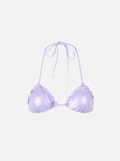 Mc2 Saint Barth Sagittarius Foiled Bikini Top In Pink