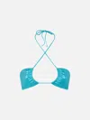 Mc2 Saint Barth Woman Lamina Turquoise Dhalia Bandeau Beach Top In Blue