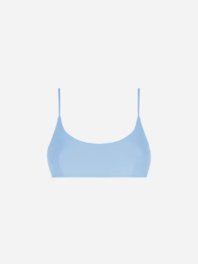 Mc2 Saint Barth Woman Light Blue Bralette Beach Top Judy In Sky