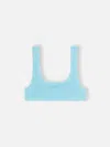 Mc2 Saint Barth Woman Light Blue Classic Crinkle Bralette Naima In Sky
