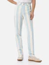 Mc2 Saint Barth Woman Light Blue Striped Print Denim Belleville In Sky