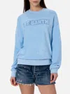 Mc2 Saint Barth Woman Light Blue Terry Cotton Stardust Sweatshirt In Sky