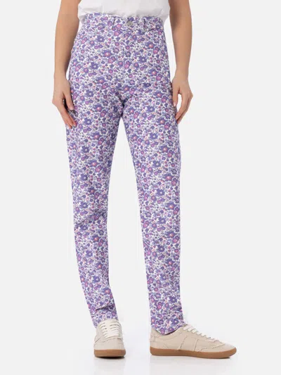 Mc2 Saint Barth Woman Lilac Betsy Print Denim Belleville Made With Liberty Fabric