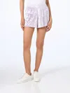 Mc2 Saint Barth Woman Lilac Chenille Pull Up Shorts Cate In Pink