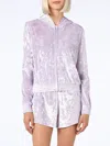 Mc2 Saint Barth Woman Lilac Chenille Zipped Hoodie Jasmine In Pink