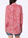 Mc2 Saint Barth Woman Linen Shirt Alodie With Paisley Print And Pockets In Pink