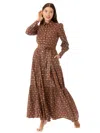 Mc2 Saint Barth Woman Long Dress With Zebra Print In Brown