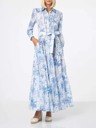 MC2 SAINT BARTH WOMAN LONG DRESS WITH TOILE DE JOUY PRINT