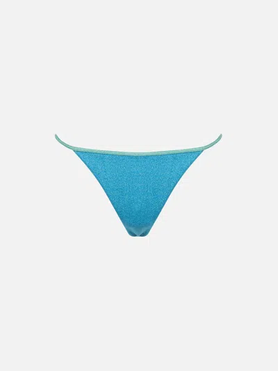Mc2 Saint Barth Woman Lurex Cheeky Swim Briefs Jodene In Sky