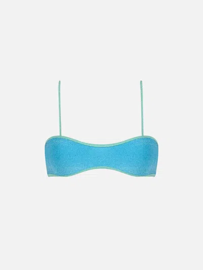 MC2 SAINT BARTH WOMAN LUREX SCOOPED BRALETTE TOP SWIMSUIT LARYN