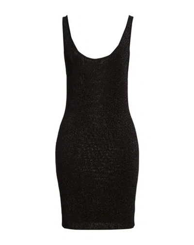 Mc2 Saint Barth Woman Mini Dress Black Size L Viscose, Metal
