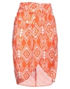 Mc2 Saint Barth Woman Mini Skirt Orange Size M Cotton