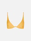 Mc2 Saint Barth Woman Ochre Yellow V-wired Top In Yellow