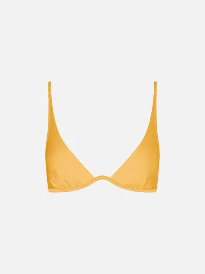 Mc2 Saint Barth Woman Ochre Yellow V-wired Top