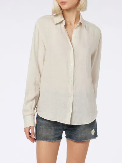 Mc2 Saint Barth Woman Off-white Linen Shirt Meredith