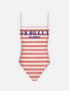 Mc2 Saint Barth Woman One Piece Swimsuit With Fiorucci Print Fiorucci Special Edition In White