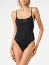 Mc2 Saint Barth Cecille Crystal-embellished Swimsuit In Black