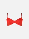 Mc2 Saint Barth Red Ribbed Bralette In Orange