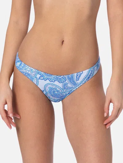Mc2 Saint Barth Woman Paisley Cheeky Swim Briefs Naomi In Celeste