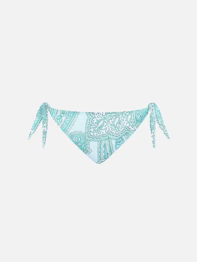 Mc2 Saint Barth Woman Paisley Classic Swim Briefs Yali In Verde Acqua