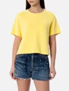 Mc2 Saint Barth Woman Pale Yellow Terry Cotton Crewneck T-shirt Emilie In Yellow