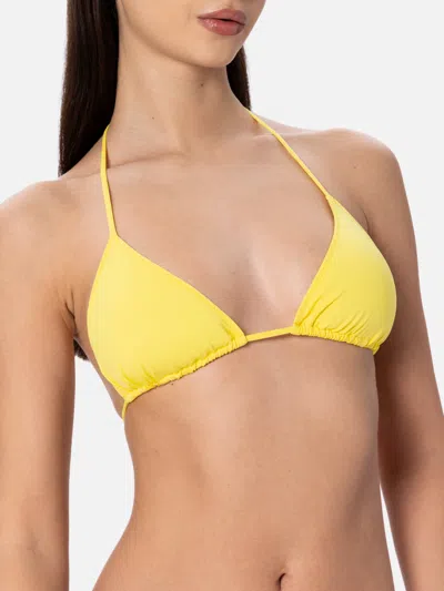MC2 SAINT BARTH WOMAN PALE YELLOW TRIANGLE TOP SWIMSUIT LEAH