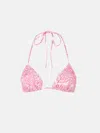 Mc2 Saint Barth Woman Pink Paisley Triangle Top Swimsuit Leah In Pink