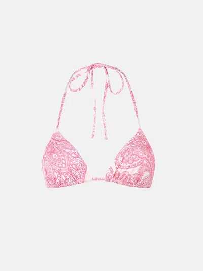Mc2 Saint Barth Woman Pink Paisley Triangle Top Swimsuit Leah